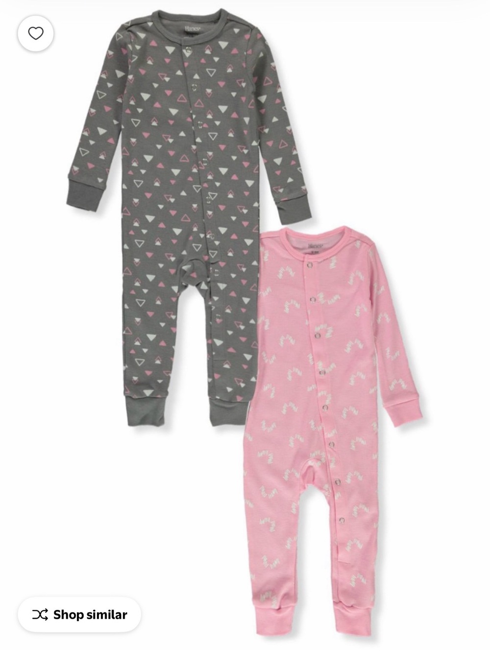 Hanes Flexy Infant 6-12Month Set - Gray & Pink Print Onsies, Premium Cotton NWT